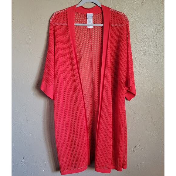 Chico's Open Front Tunic Length Cardigan Sweater - Picture 1 of 4